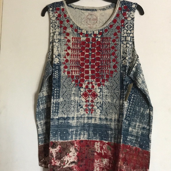 NWT Lucky Brand embroidered tank top size 2X - Picture 2 of 7